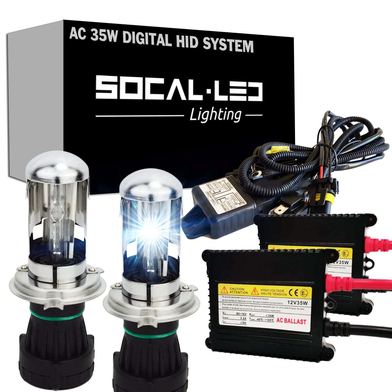 Xentec H4 HID Conversion Kit – 35W, Hi/Lo Beam, 6000K, 9003, Plug & Play, IP68