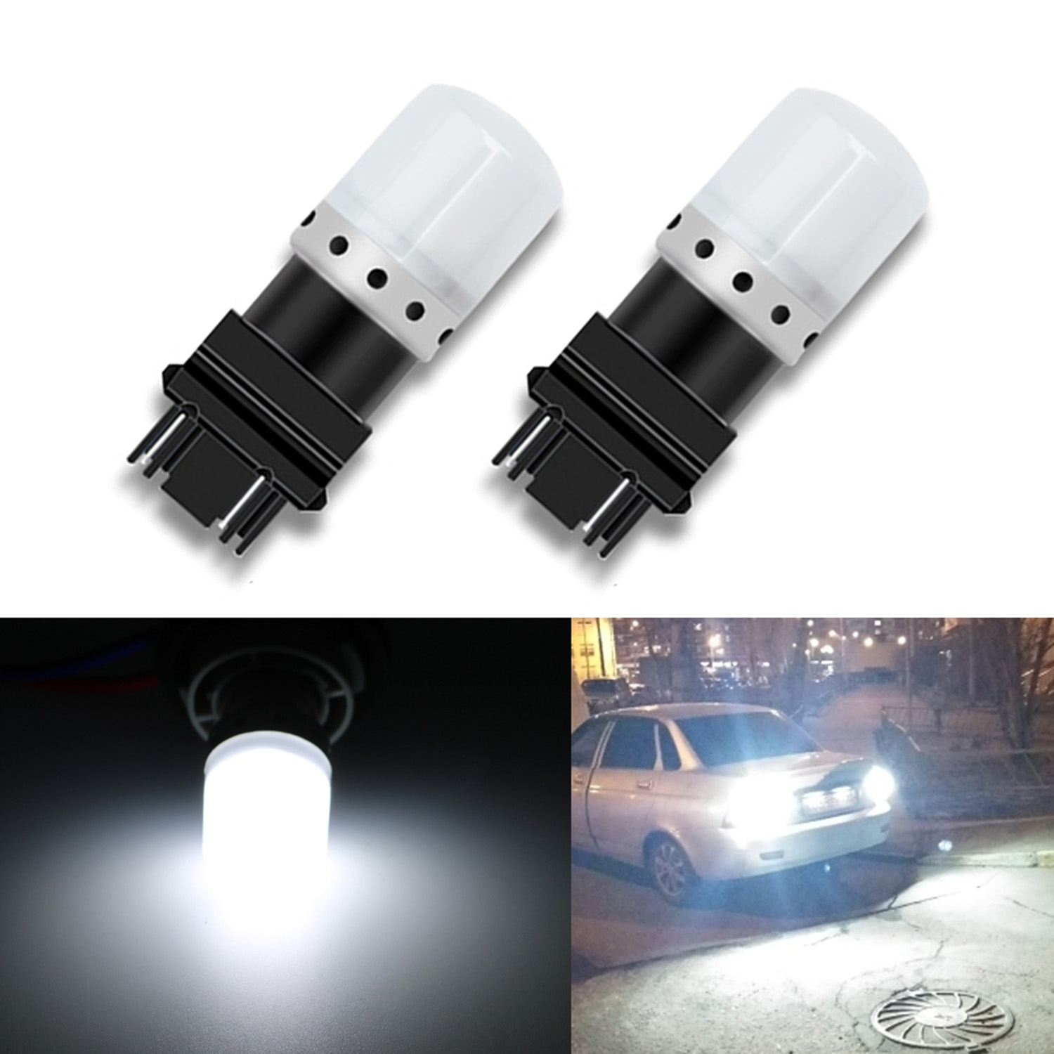 LED Light 5W 921 White 6000K Two Bulbs Back Up Reverse Replace Plug Play Lamp