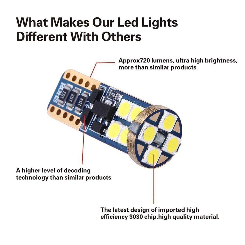 T10 LED Bulb 6000K White Canbus error free