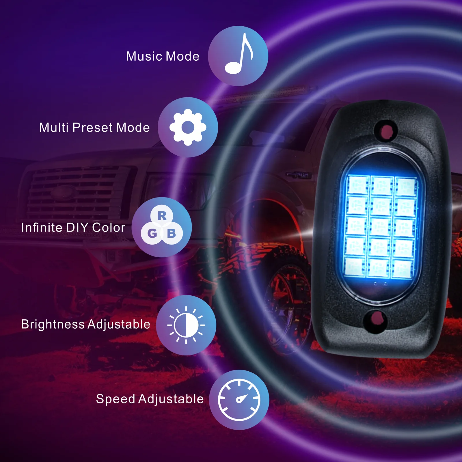 LED Rock Light underglow neon underbody kit