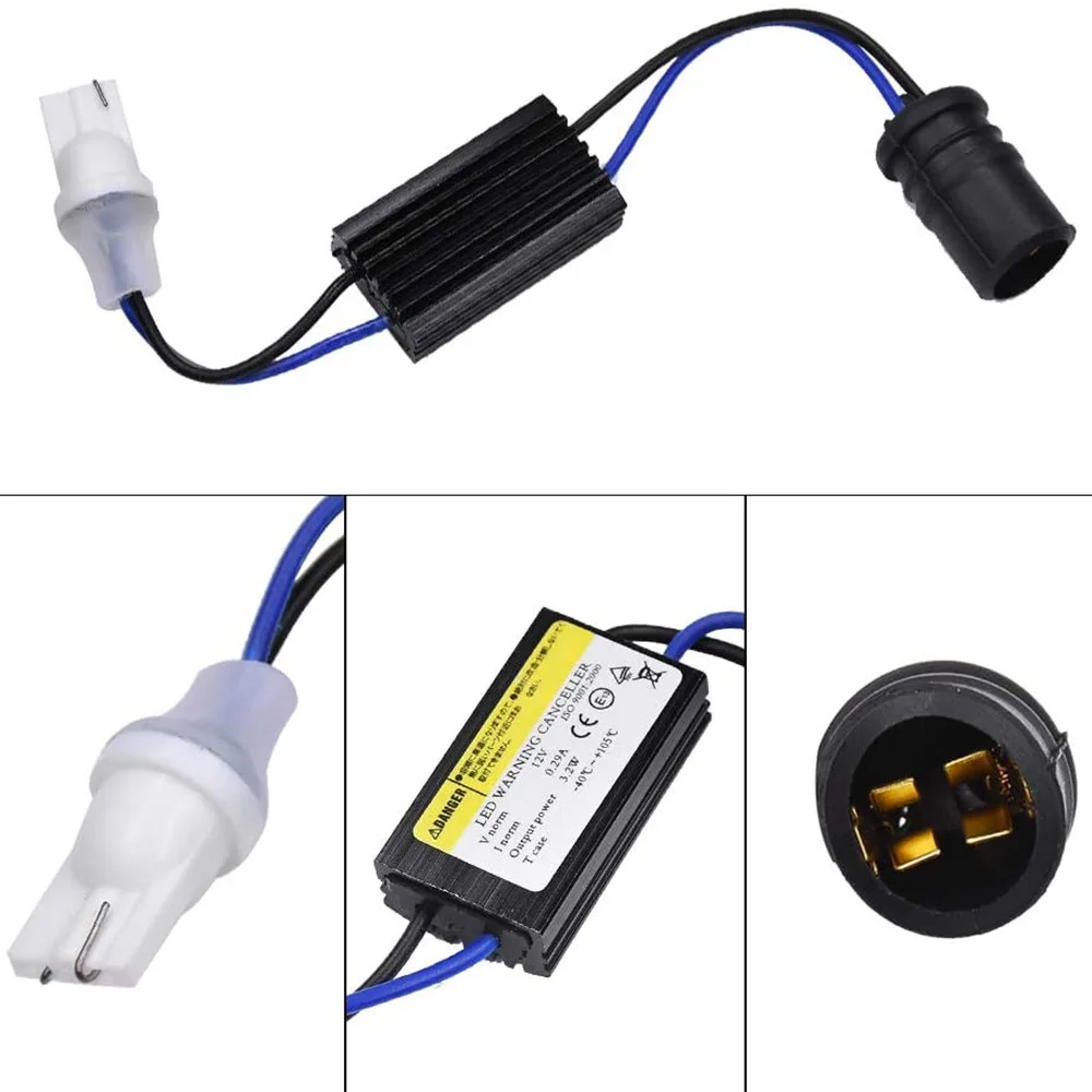 T10 T15 194 921 LED Bulb Load Resistor Wiring Adapter Decoder, Pack of 2 - Image 4