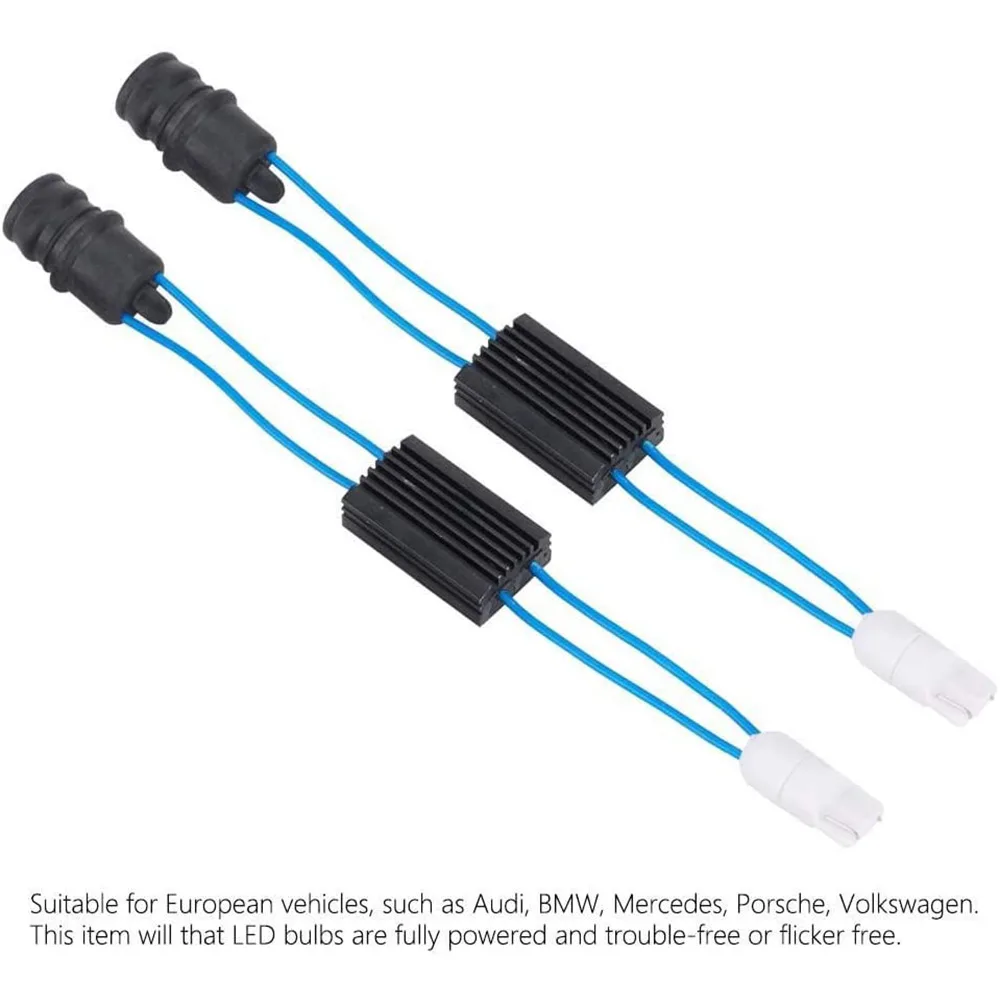 T10 T15 194 921 LED Bulb Load Resistor Wiring Adapter Decoder, Pack of 2 - Image 6