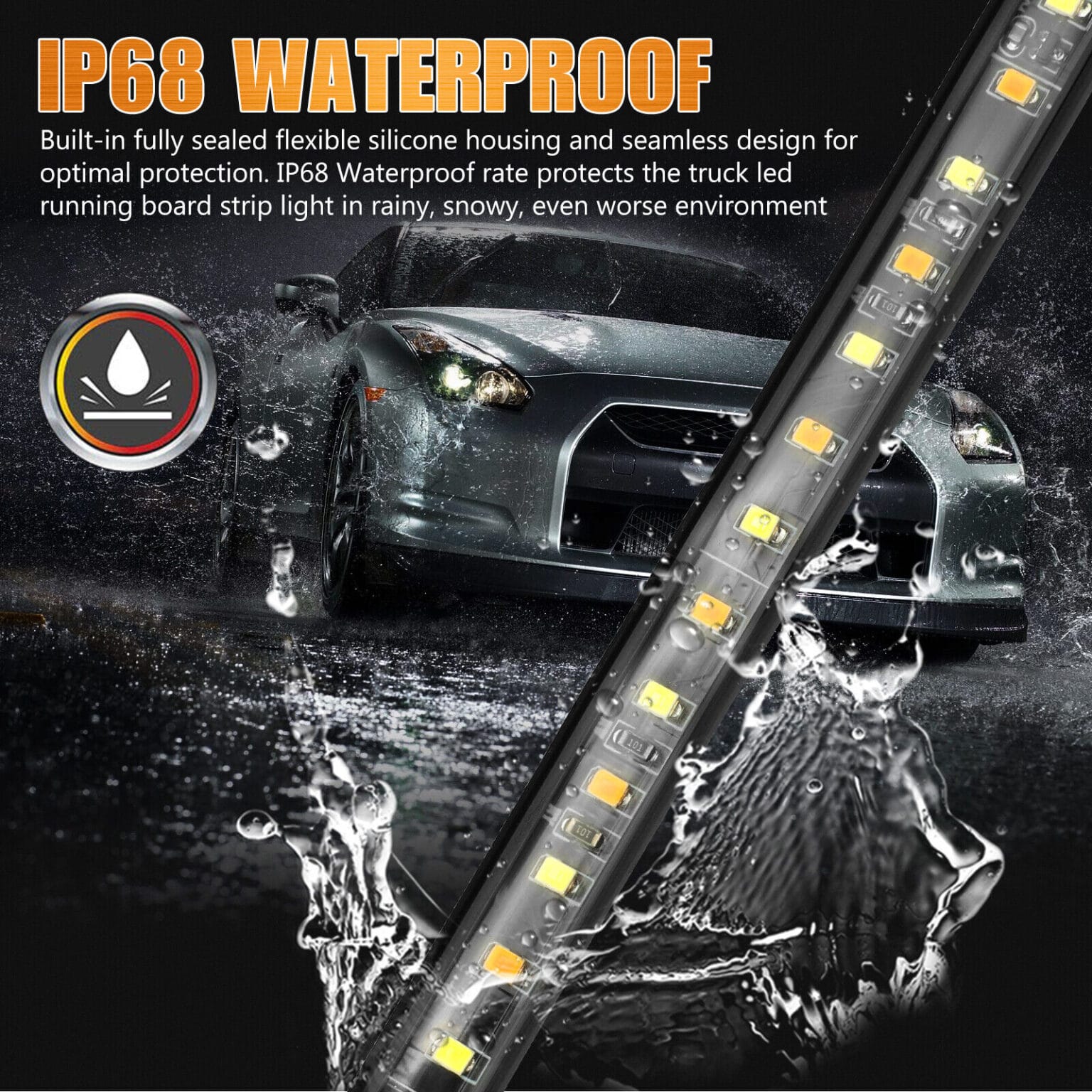 LED Running Board Light DRL Side Kick Switchback Strips