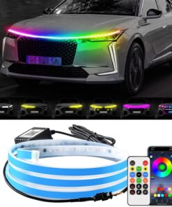 Car Hood LED Light Strip, 12V RGB LED Daytime Running Light Strip