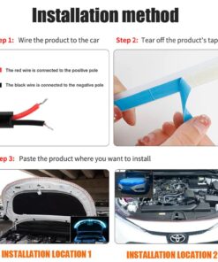 Car Hood LED Light Strip, 12V RGB LED Daytime Running Light Strip