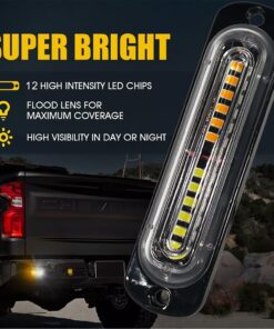 8pcs LED Strobe Lights Kit Side Marker Car Truck Emergency Warning White Amber - Image 3