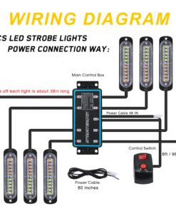 8pcs LED Strobe Lights Kit Side Marker Car Truck Emergency Warning White Amber - Image 7