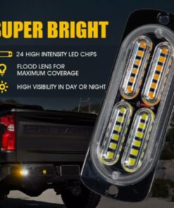 8pcs LED Emergency Warning Strobe Lights Kit Side Marker White Amber Flashing 24smd - Image 3