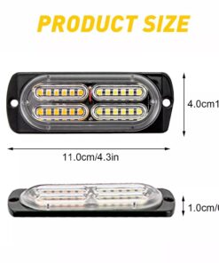 8pcs LED Emergency Warning Strobe Lights Kit Side Marker White Amber Flashing 24smd - Image 4
