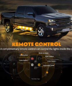 78 inches Truck Strobe Light Strip LED Running Board Lights Amber White Flashing, Remote Control, Pack of 2 - Image 5