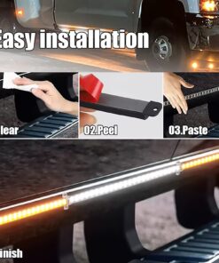 78 inches Truck Strobe Light Strip LED Running Board Lights Amber White Flashing, Remote Control, Pack of 2 - Image 7